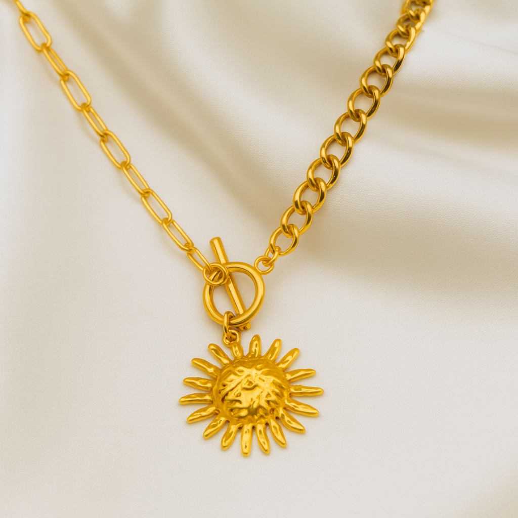Sunburst 18k Gold Necklace