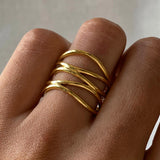 Aurienne Eternelle Ring – 18K Gold PVD Stainless Steel, Adjustable & Tarnish-Resistant