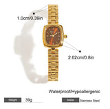 18K Gold-Plated Stainless Steel Watch – Quartz Movement, Elegant Statement Piece, Luxury Wrist Jewellery & Gala Gift