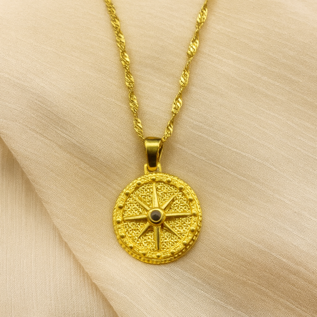 Celestial Compass 18k Gold Pendant