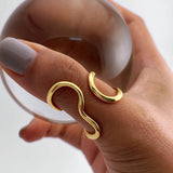 Aurienne Infinity Loop Ring - 18K Gold PVD Stainless Steel, Adjustable, Waterproof & Tarnish-Resistant